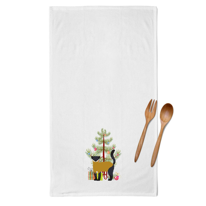 Yellow-Throated Marten Christmas White Kitchen Towel Set of 2 BB9241WTKT