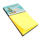 White Arctic Fox Christmas Watercolor Sticky Note Holder Refillable Dispenser Desk Accessory 3x3 Pad Gift