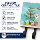 White Arctic Fox Christmas Leash or Key Holder Wall Hooks, Coat Rack Wall Mount, for Hanging Keys, Towels, Aprons, Leashes