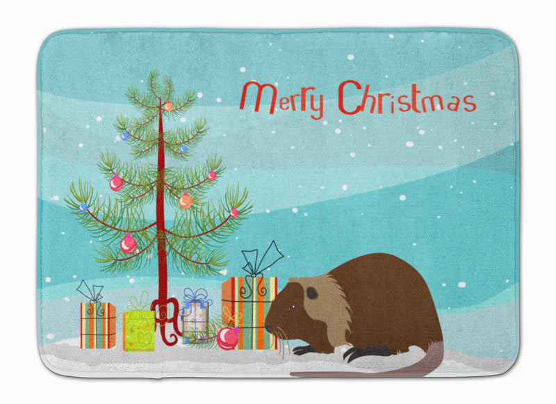 Coypu Nutria River Rat Christmas Machine Washable Memory Foam Mat BB9246RUG