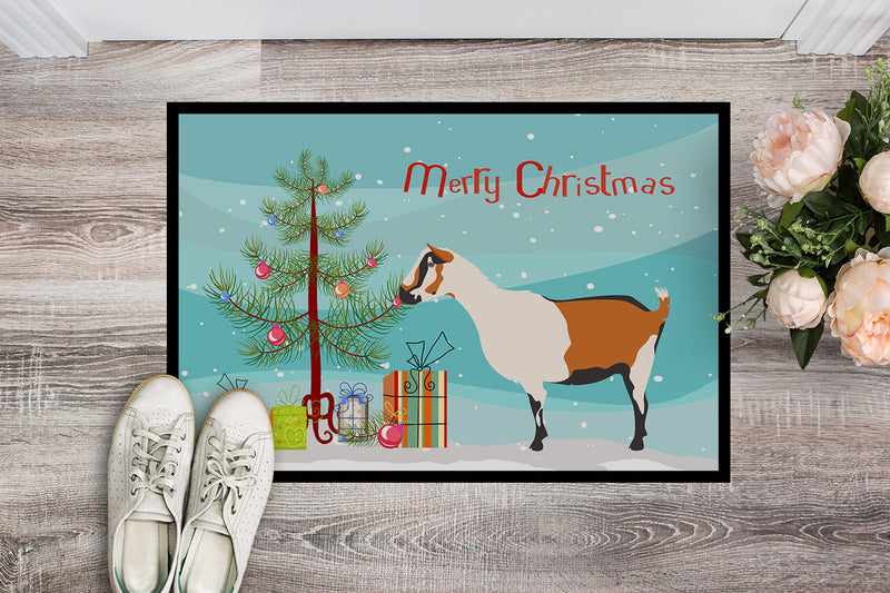 Alpine Goat Christmas Doormat - 18x27 Decorative Floor Mat – Indoor/Outdoor Rug with Artistic Flair BB9247MAT