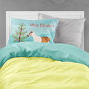 Alpine Goat Christmas Fabric Standard Pillowcase – Artistic Decorative Front, White Back BB9247PILLOWCASE