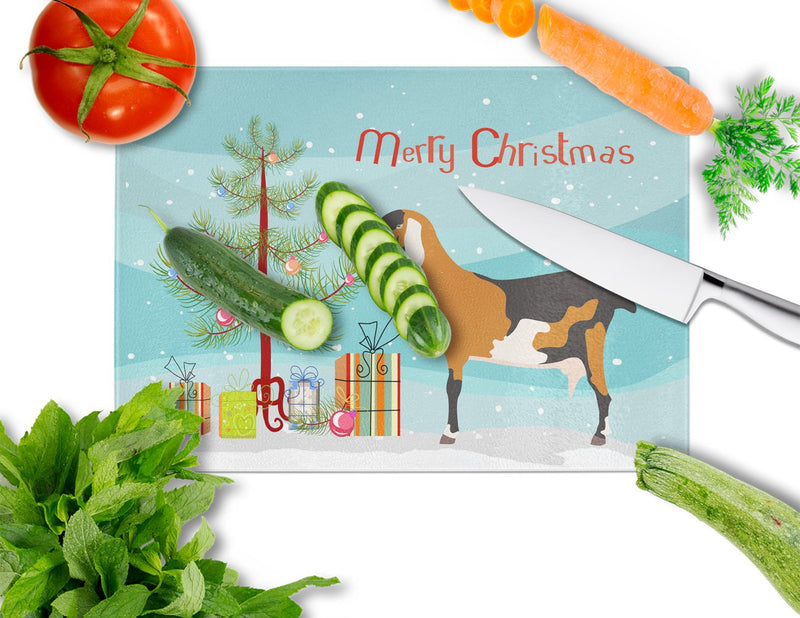 Anglo-nubian Nubian Goat Christmas Glass Cutting Boards – Durable, Decorative Kitchen Art Large BB9250LCB