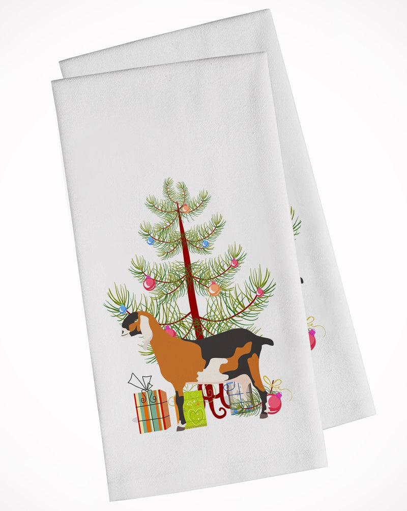 Anglo-nubian Nubian Goat Christmas Kitchen Towels – Set of 2 - Decorative & Absorbent Cotton | BB9250WTKT