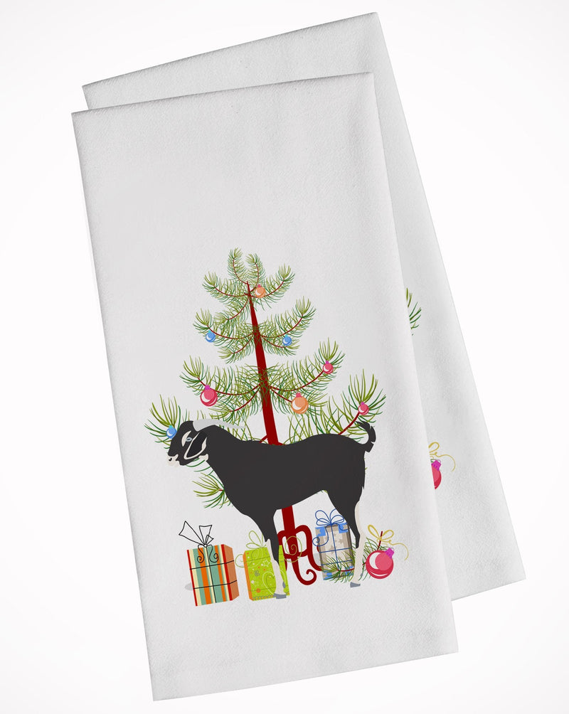 Black Bengal Goat Christmas White Kitchen Towel Set of 2 BB9251WTKT