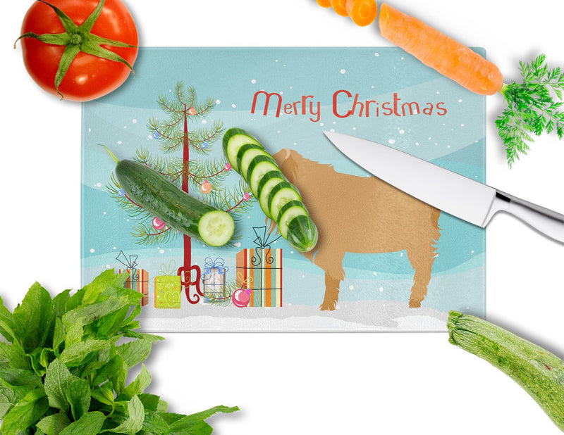 American Lamancha Goat Christmas Glass Cutting Boards – Durable, Decorative Kitchen Art Large BB9252LCB