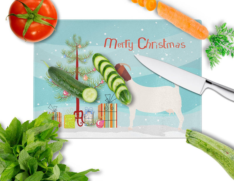 Boer Goat Christmas Glass Cutting Boards – Durable, Decorative Kitchen Art Large BB9253LCB