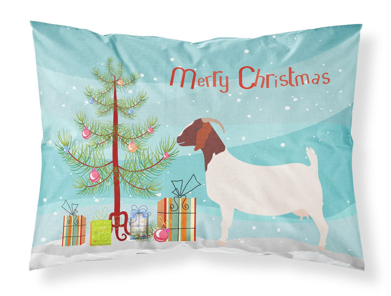 Boer Goat Christmas Fabric Standard Pillowcase – Artistic Decorative Front, White Back BB9253PILLOWCASE