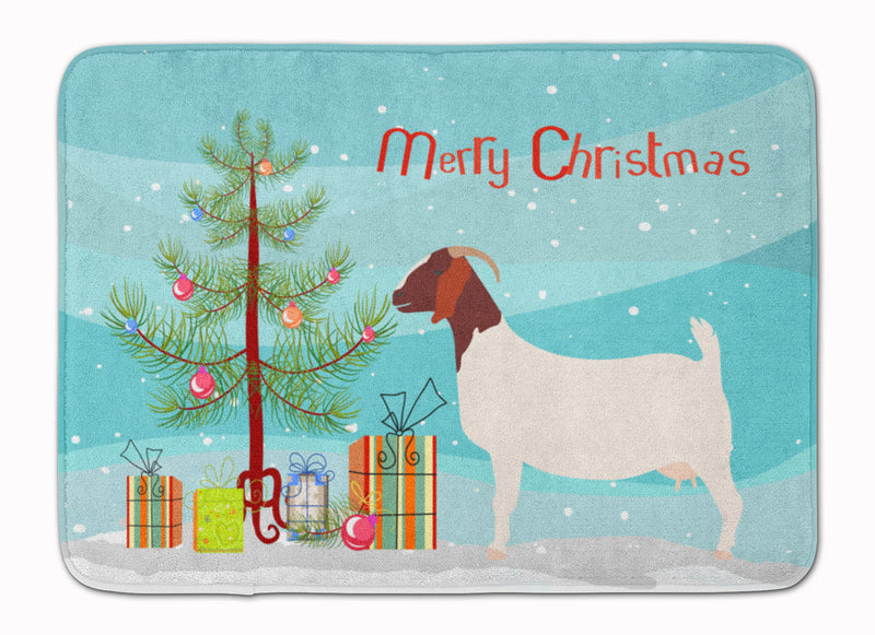 Boer Goat Christmas Machine Washable Memory Foam Mat BB9253RUG