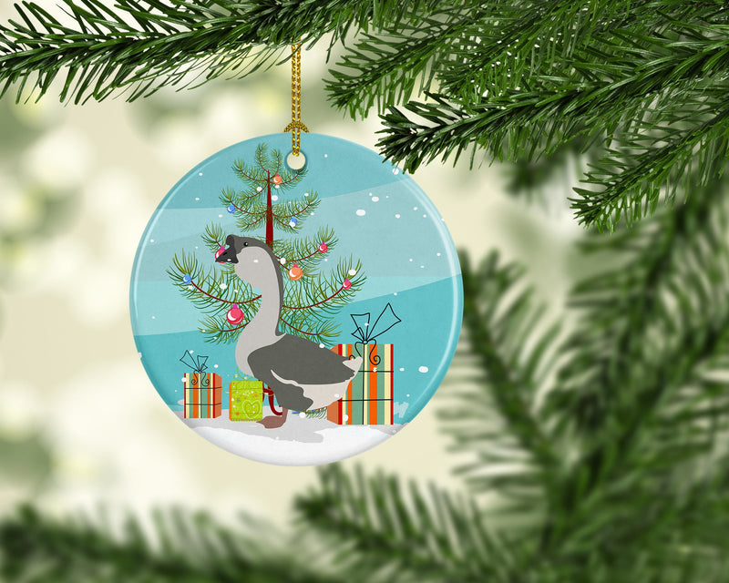 African Goose Christmas Ornament - Round Ceramic Ornament – Artist-Designed Keepsake Decoration BB9266CO1