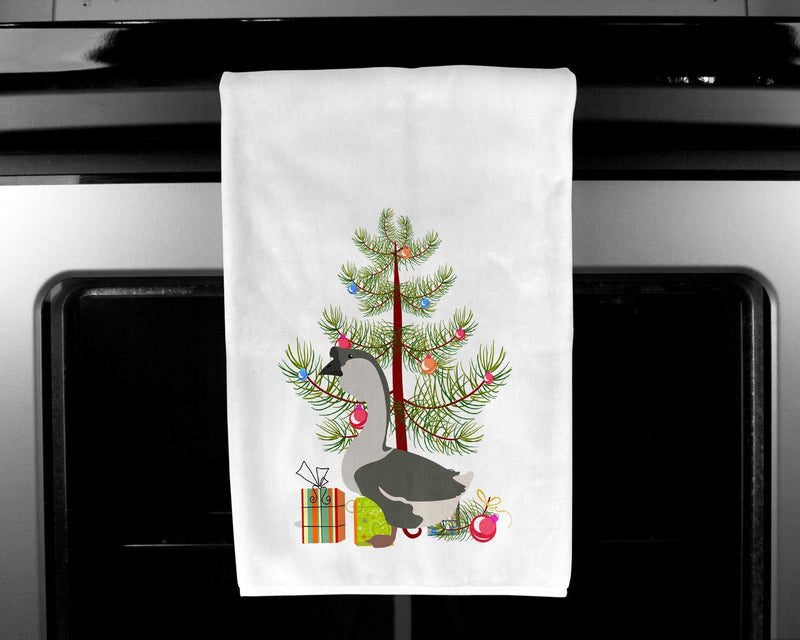 African Goose Christmas White Kitchen Towel Set of 2 BB9266WTKT