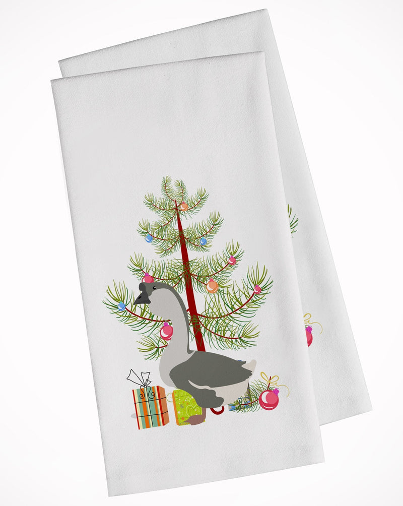 African Goose Christmas White Kitchen Towel Set of 2 BB9266WTKT