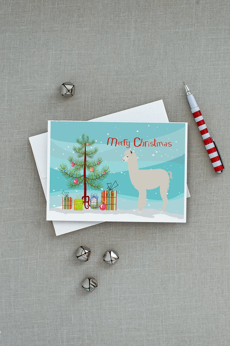 Alpaca Christmas Greeting Cards and Envelopes Pack of 8