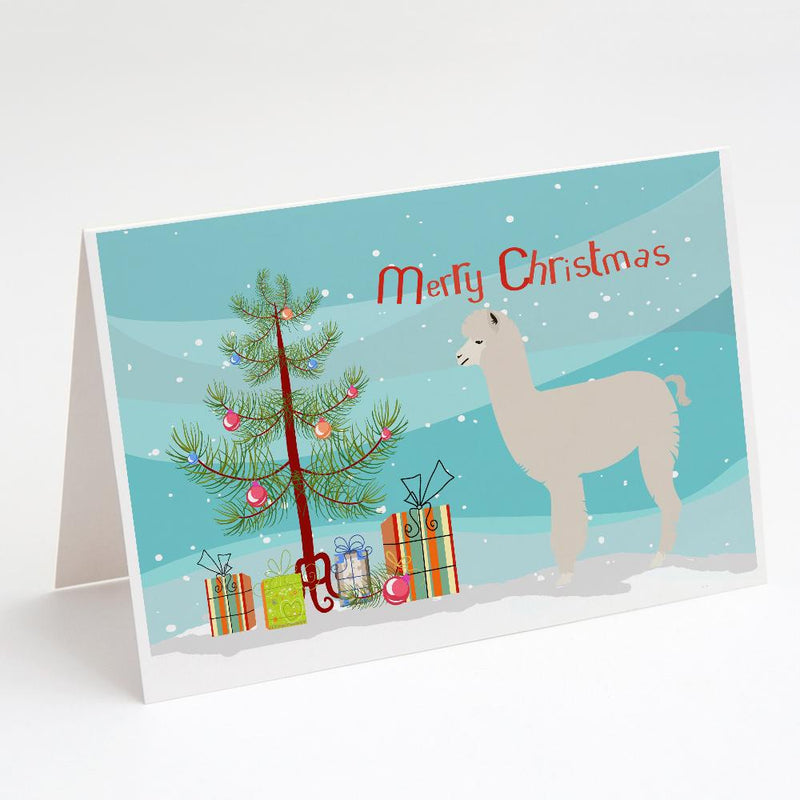 Alpaca Christmas Greeting Cards and Envelopes Pack of 8