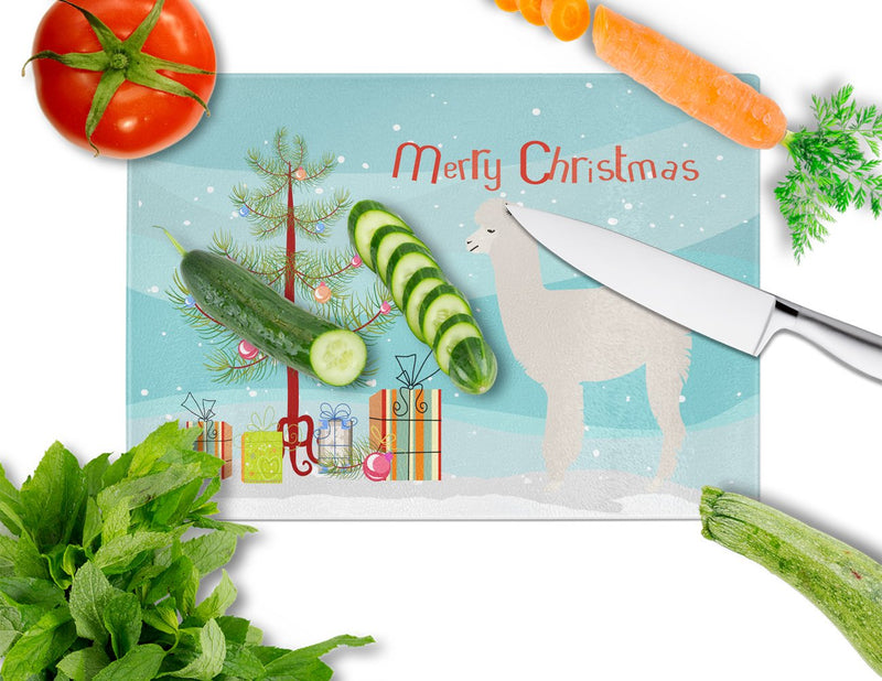 Alpaca Christmas Glass Cutting Boards – Durable, Decorative Kitchen Art Large BB9286LCB