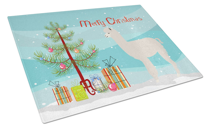 Alpaca Christmas Glass Cutting Boards – Durable, Decorative Kitchen Art Large BB9286LCB