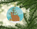 Alpaca Suri Christmas Ornament - Round Ceramic Ornament – Artist-Designed Keepsake Decoration BB9287CO1