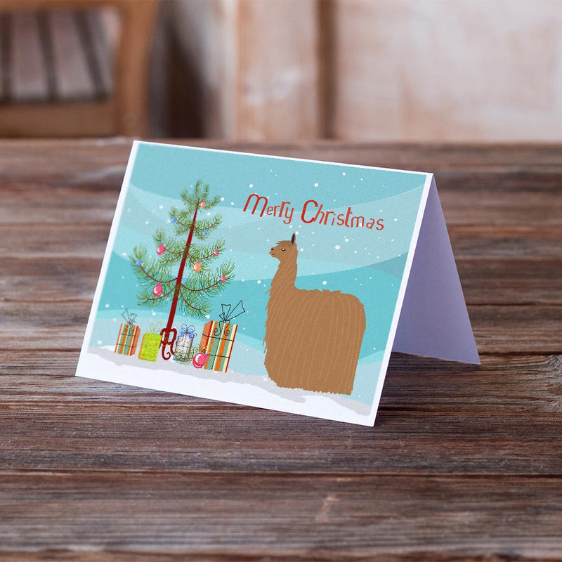 Alpaca Suri Christmas Greeting Cards and Envelopes Pack of 8