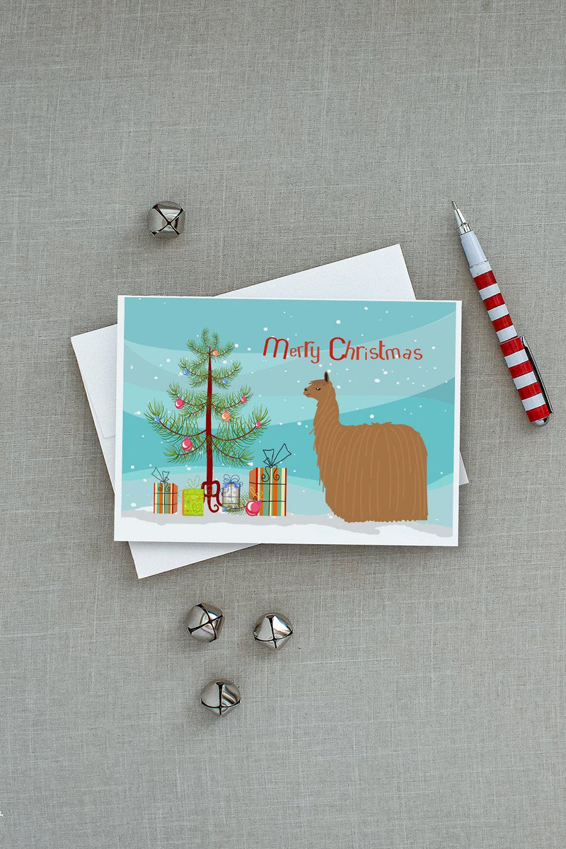 Alpaca Suri Christmas Greeting Cards and Envelopes Pack of 8