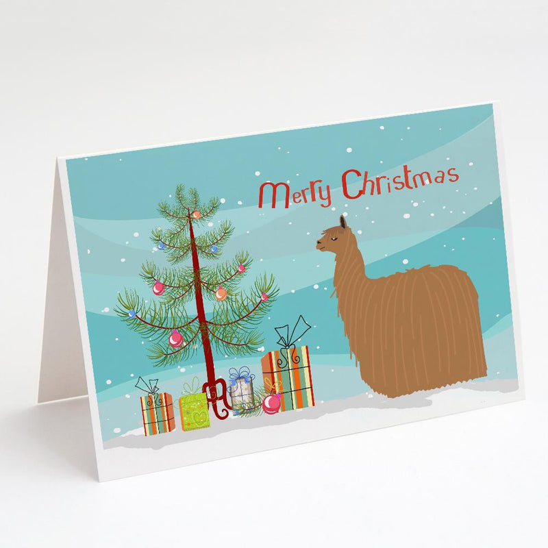 Alpaca Suri Christmas Greeting Cards and Envelopes Pack of 8