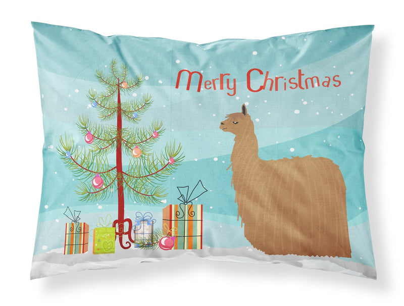 Alpaca Suri Christmas Fabric Standard Pillowcase – Artistic Decorative Front, White Back BB9287PILLOWCASE