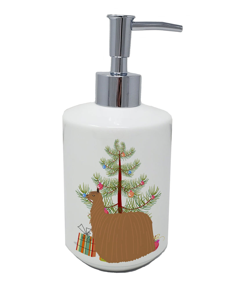 Alpaca Suri Christmas Ceramic Soap Dispenser