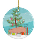 American Landrace Pig Christmas Ornament - Round Ceramic Ornament – Artist-Designed Keepsake Decoration BB9299CO1