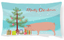American Landrace Pig Christmas Canvas Fabric Decorative Pillow BB9299PW1216