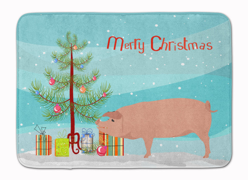 American Landrace Pig Christmas Machine Washable Memory Foam Mat BB9299RUG