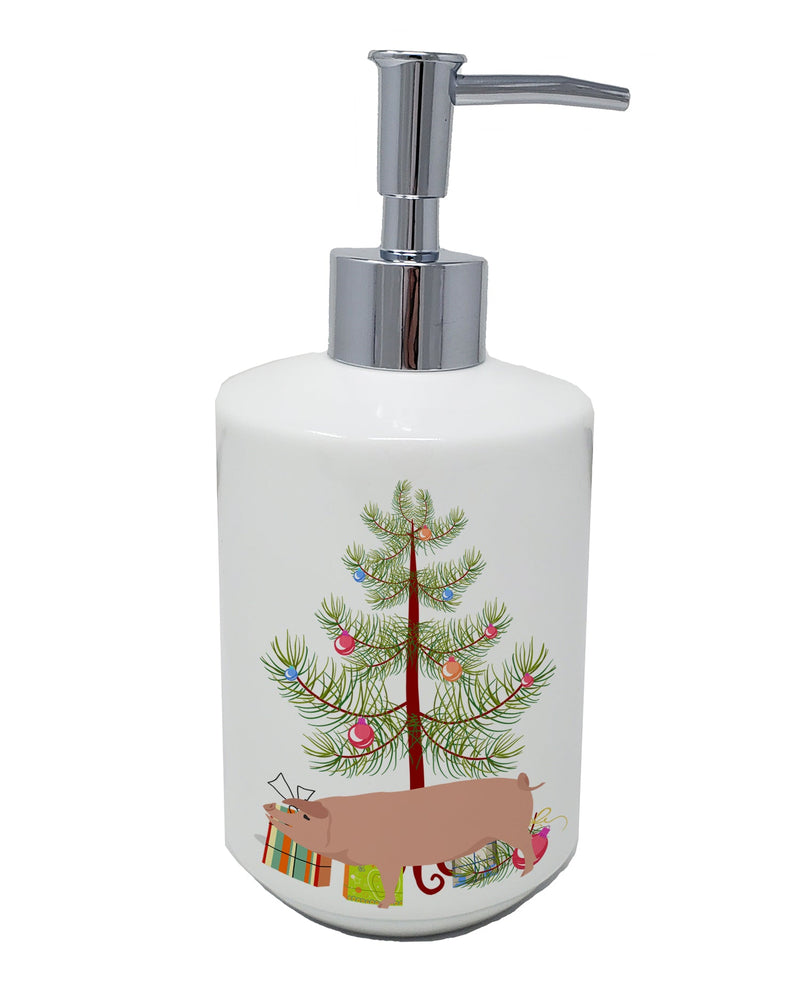 American Landrace Pig Christmas Ceramic Soap Dispenser