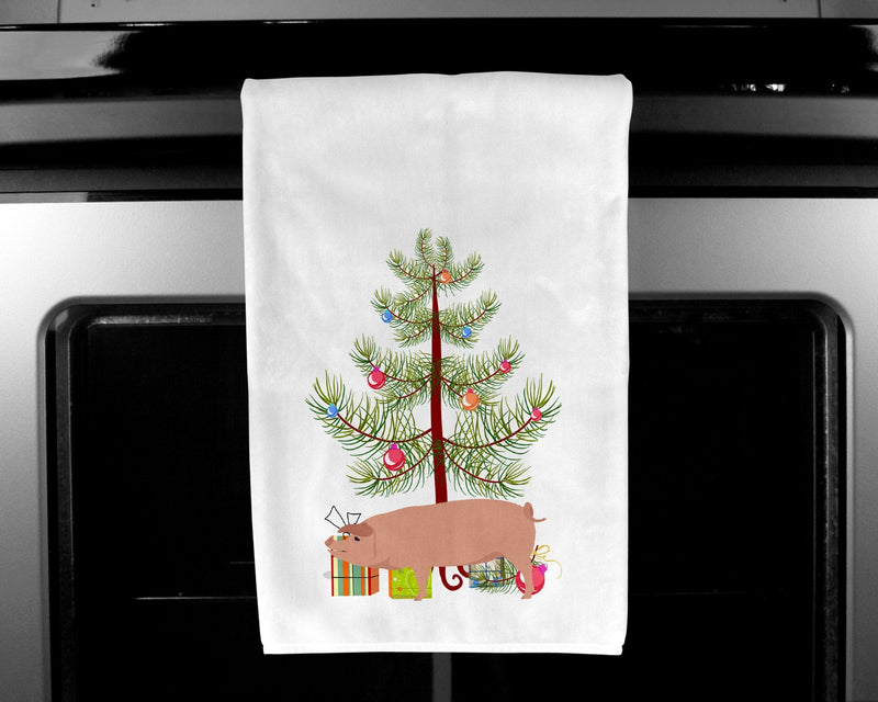 American Landrace Pig Christmas Kitchen Towels – Set of 2 - Decorative & Absorbent Cotton | BB9299WTKT
