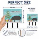 Berkshire Pig Christmas Leash or Key Holder Wall Hooks, Coat Rack Wall Mount, for Hanging Keys, Towels, Aprons, Leashes