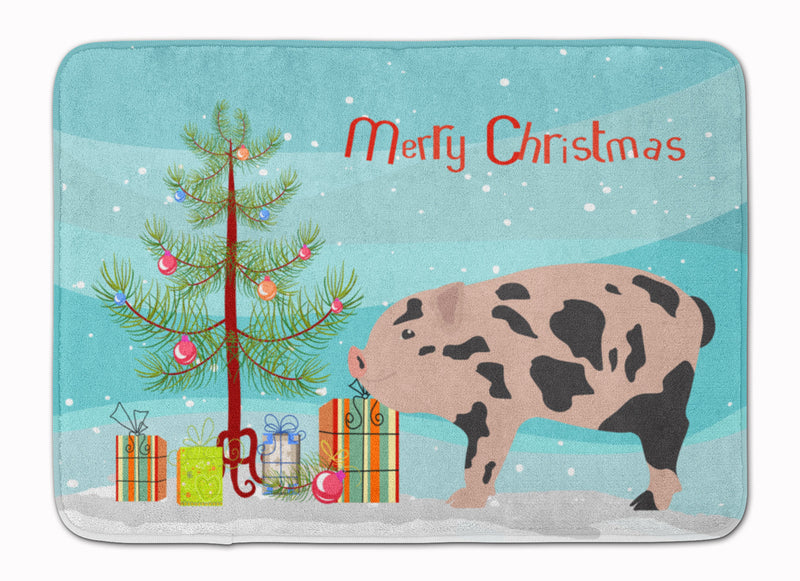 Mini Miniature Pig Christmas Machine Washable Memory Foam Mat BB9302RUG