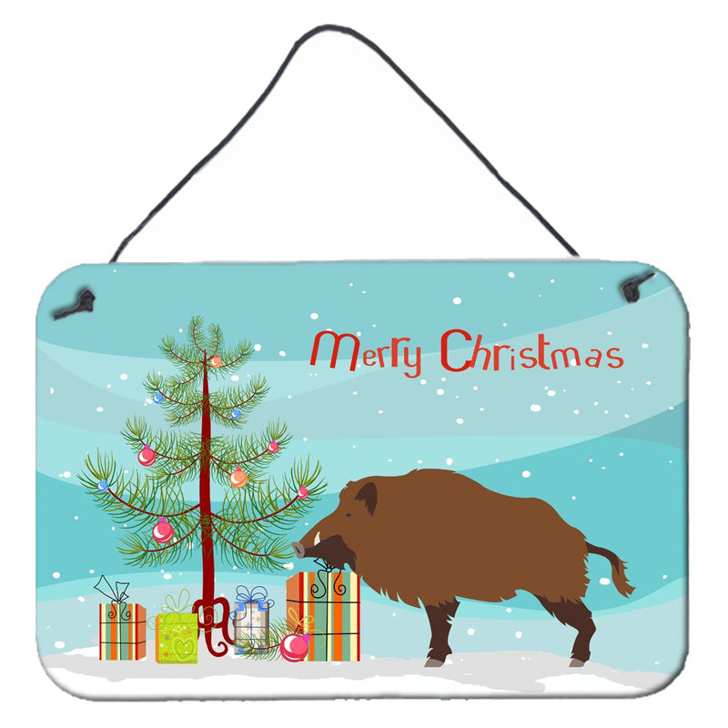 Wild Boar Pig Christmas Wall or Door Hanging Prints BB9303DS812