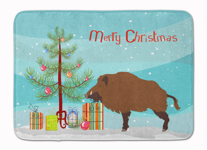 Wild Boar Pig Christmas Machine Washable Memory Foam Mat BB9303RUG