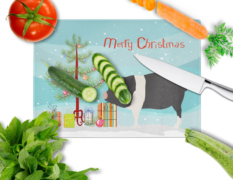 Hampshire Pig Christmas Glass Cutting Board Large BB9306LCB