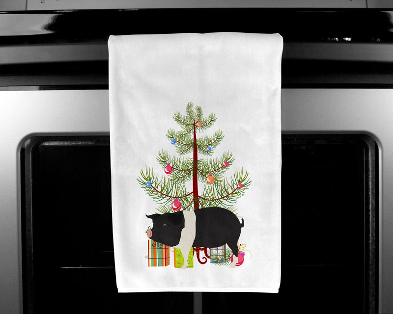 Hampshire Pig Christmas White Kitchen Towel Set of 2 BB9306WTKT