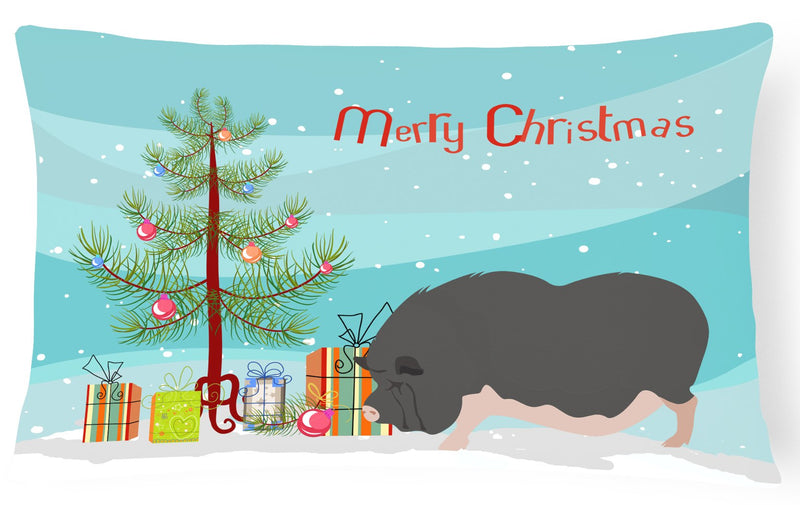 Vietnamese Pot-Bellied Pig Christmas Canvas Fabric Decorative Pillow BB9308PW1216