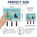 Capuchin Red Pigeon Christmas Leash or Key Holder Wall Hooks, Coat Rack Wall Mount, for Hanging Keys, Towels, Aprons, Leashes