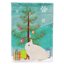 Hermelin Rabbit Christmas House Flag 28x40 Porch Sleeve Pole Decorative Outside Yard Banner Artwork Wall Hanging, Polyester