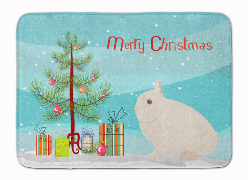 Hermelin Rabbit Christmas Machine Washable Memory Foam Mat BB9331RUG