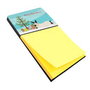 California White Rabbit Christmas Watercolor Sticky Note Holder Refillable Dispenser Desk Accessory 3x3 Pad Gift