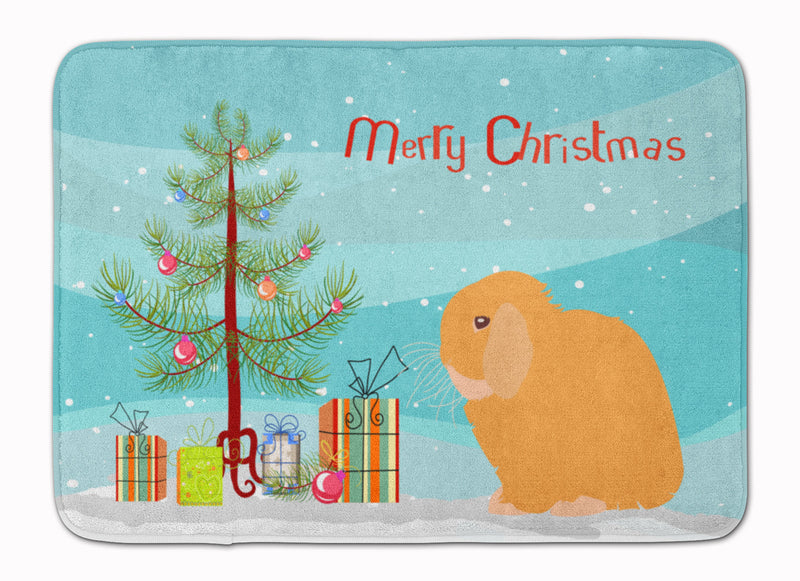 Holland Lop Rabbit Christmas Machine Washable Memory Foam Mat BB9335RUG