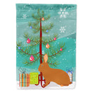 Rex Rabbit Christmas House Flag 28x40 Porch Sleeve Pole Decorative Outside Yard Banner Artwork Wall Hanging, Polyester