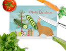 Rex Rabbit Christmas Cutting Board Tempered Glass Kitchen Cutting Surface, Heat Resistant Chopping, Non-Slip Feet, Food Prep & Serving
