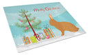 Rex Rabbit Christmas Cutting Board Tempered Glass Kitchen Cutting Surface, Heat Resistant Chopping, Non-Slip Feet, Food Prep & Serving