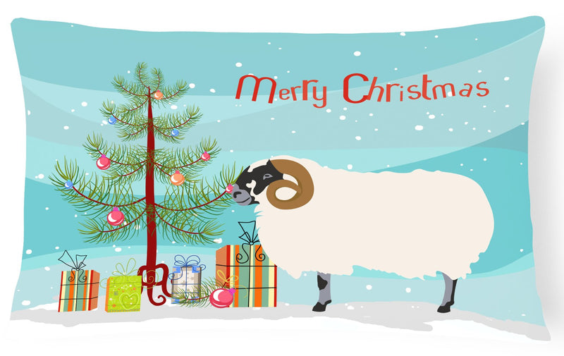 Scottish Blackface Sheep Christmas Canvas Fabric Decorative Pillow BB9340PW1216