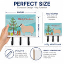 Kerry Hill Sheep Christmas Leash or Key Holder Wall Hooks, Coat Rack Wall Mount, for Hanging Keys, Towels, Aprons, Leashes