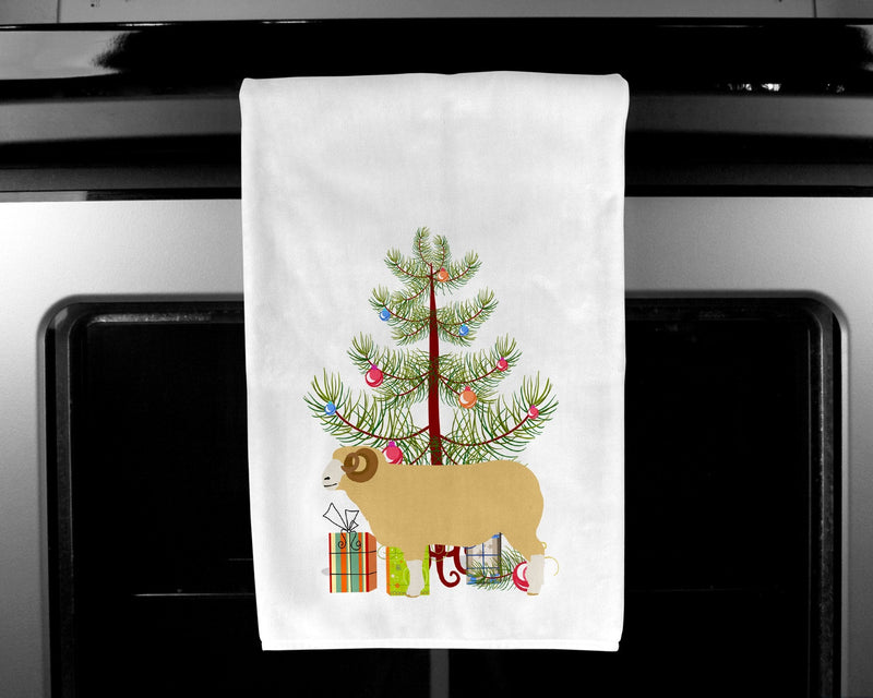 Horned Dorset Sheep Christmas White Kitchen Towel Set of 2 BB9347WTKT