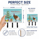 Bourbon Red Turkey Hen Christmas Leash or Key Holder Wall Hooks, Coat Rack Wall Mount, for Hanging Keys, Towels, Aprons, Leashes
